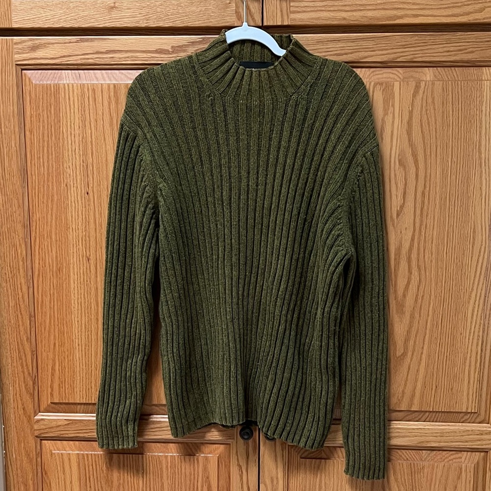 Express Green Ribbed Knit Sweater, EUC, Size XL